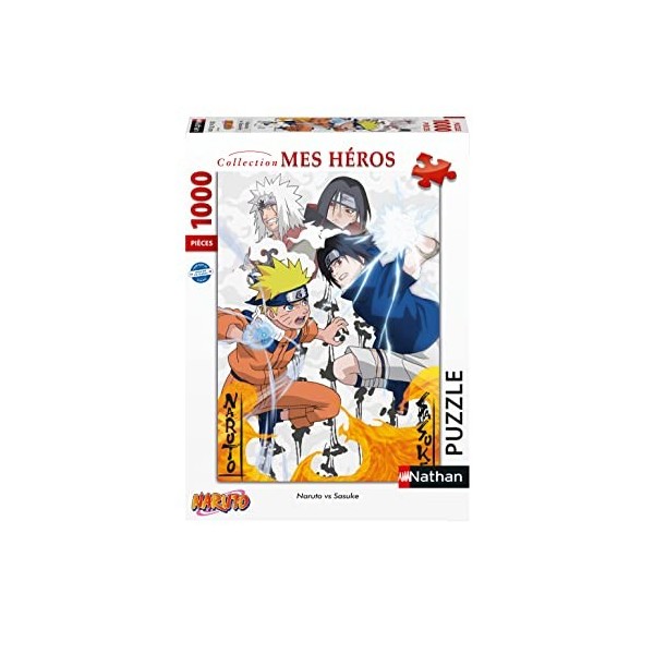 Nathan - Puzzle 1000 pièces - Naruto vs. Sasuke - Adultes et enfants dès 14 ans - Puzzle de qualité supérieure - Encastrement