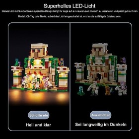 Jeu de lumières LED pour Lego 21250 Minecraft The Iron Golem Fortress Pas Lego , Jeu déclairage LED pour Minecraft Lego The