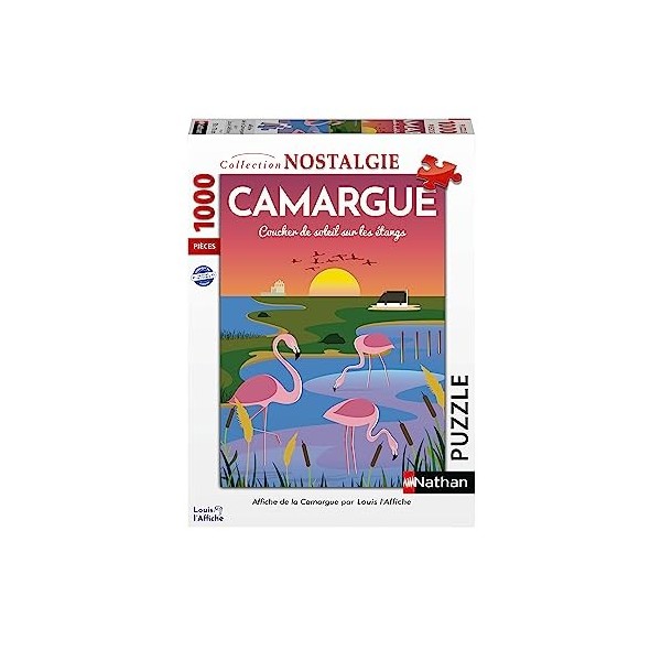 Nathan - Puzzle 1000 pièces - Affiche de la Camargue / Louis lAffiche - Adultes et enfants dès 12 ans - Puzzle de qualité su