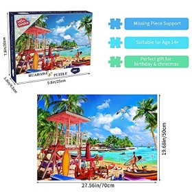 HUADADA Puzzle 1000 Piezas, Spiaggia Delle Hawaii, Puzzle de 1000 Piezas, Puzzles Para Adultos, Imposible Puzzle, Colores Var