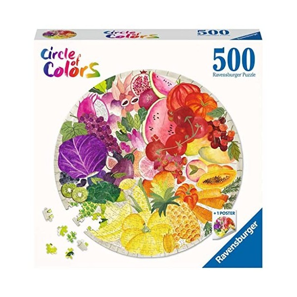 Ravensburger - Puzzle Adulte - Puzzle rond 500 p - Fruits et légumes Circle of Colors - 17169