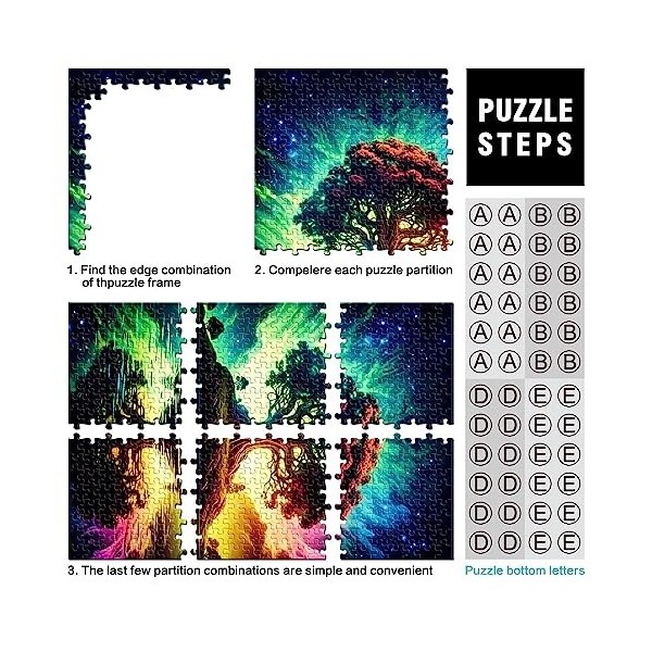 Puzzle pour Adultes Arbre Cosmique de la Vie 1000 pièces Puzzles pour Adultes Cadeaux Puzzles en Carton Grand Cadeau pour Adu