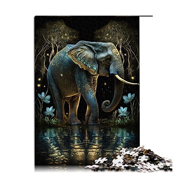 1000 Pièces Adultes Puzzle Coloré Éléphant Forêt Puzzle pour Enfants Puzzles en Carton Jeux de Puzzles Amusants Taille 26x38