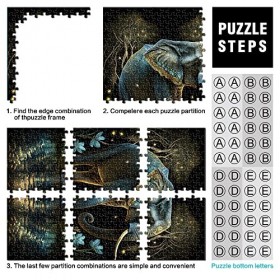 1000 Pièces Adultes Puzzle Coloré Éléphant Forêt Puzzle pour Enfants Puzzles en Carton Jeux de Puzzles Amusants Taille 26x38