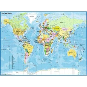 Ravensburger - Puzzle Enfant - Puzzle 200 p XXL - Carte du Monde - Dès 8 ans - 12890