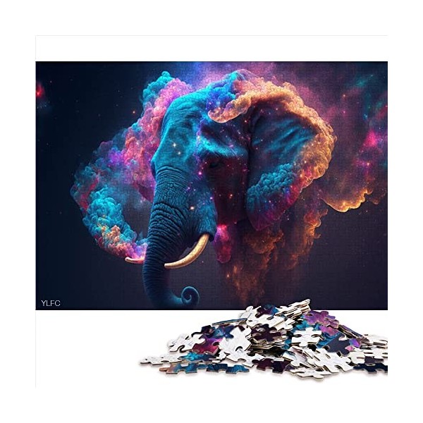 1000 Pièces Puzzle Éléphant Puzzle pour Adultes Puzzles en Carton Décompression Intellectuelle Jouet Éducatif Taille 26x38cm