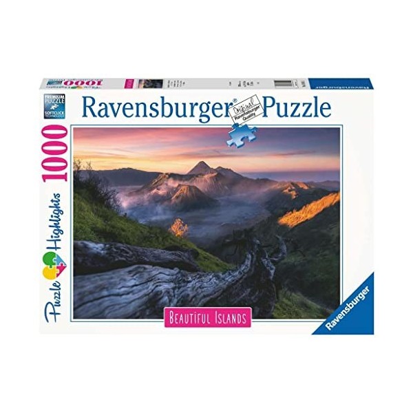 Ravensburger - Puzzle Adulte 1000p - Le Mont Bromo Puzzle Highlights - Adultes, enfants dès 14 ans - Puzzle de qualité supé