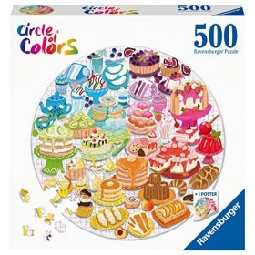 Ravensburger - Puzzle Adulte - Puzzle rond 500 p - Desserts Circle of Colors - 17171