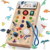 Konijiwa Montessori Busy Board Activity Board en Bois avec 8 LED - Jouet éducatif sensoriel pour bébés et Jeunes Enfants à pa