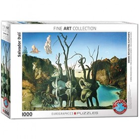 EuroGraphics "Salvador Dali Cygnes reflétant des éléphants Puzzle 1000p, Multicolore 