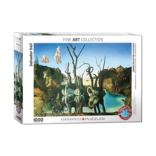 EuroGraphics "Salvador Dali Cygnes reflétant des éléphants Puzzle 1000p, Multicolore 