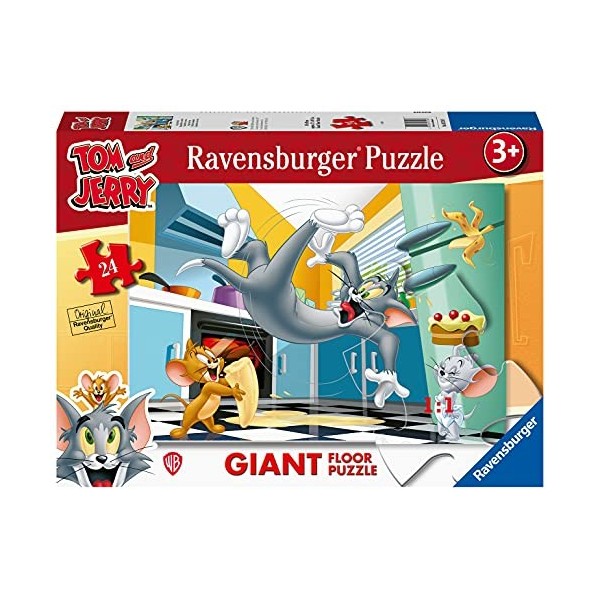 Ravensburger-03126 Ravensburger, Tom & Jerry, Giant de 24 pièces, Puzzle pour Enfants, Âge recommandé 3+, Casse-tête de quali