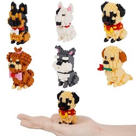 LULUFUN Jeu de Blocs de Construction pour Chien, kit de Mini-Blocs de Construction pour Animaux, Jouets de Construction Migno
