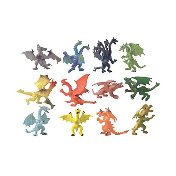 YIJIAOYUN 12 Pcs Créatif Flying Dragon Chiffres Beasties Cool Château Jouet Assorti De Styles pour des Fêtes ou des Bas en Pe