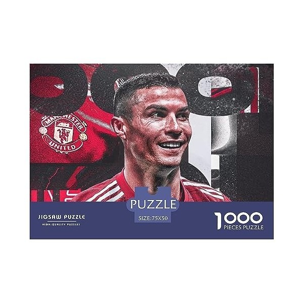 Puzzles pour Adultes 300 Pièces Cristiano Ronaldo Creative Puzzles Carrés pour Adultes Et Adolescents Planches en Bois Puzzle