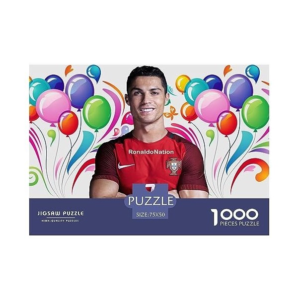 Puzzles pour Adultes 300 Pièces Cristiano Ronaldo Creative Puzzles Carrés pour Adultes Et Adolescents Planches en Bois Puzzle