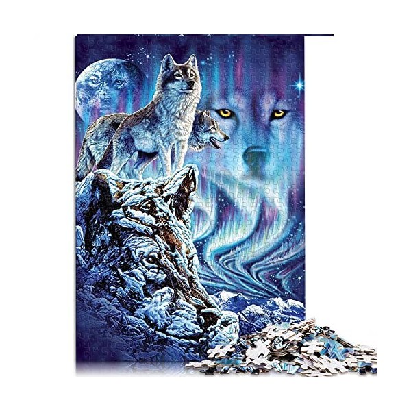 Puzzle pour Adultes et Enfants1000 Pièces Puzzle Loup pour Adultes Puzzles en Carton Jeu Éducatif Défi Jouet Taille 26x38cm 