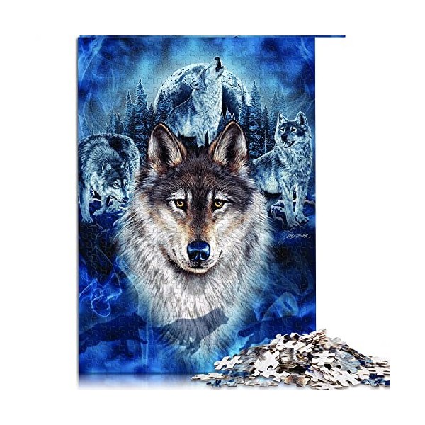 Puzzle pour Adultes et Enfants1000 Pièces Puzzle Loup pour Adultes Puzzles en Carton Jeu Éducatif Défi Jouet Taille 26x38cm 