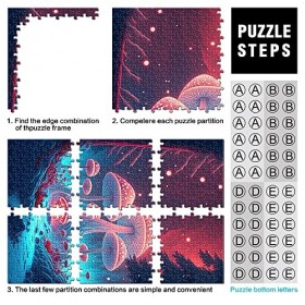 Puzzle dart de Champignon psychédélique de 1000 pièces pour Adultes Puzzles en Carton Jeux de Famille Cadeaux danniversaire