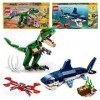 LEGO Pack Creator 3-en-1 : Comprend Les Ensembles Les Créatures sous-Marines 31088 et Les Dinosaures Féroces 31058 , Jouet