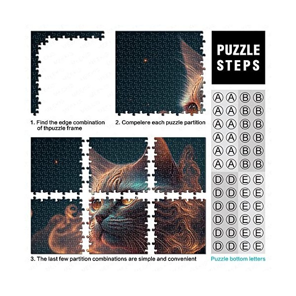1000 Pièces Puzzles Animal Chat Puzzle pour Adultes Puzzles en Carton Puzzles pour Adultes Jeu Éducatif Défi Jouet Taille 26