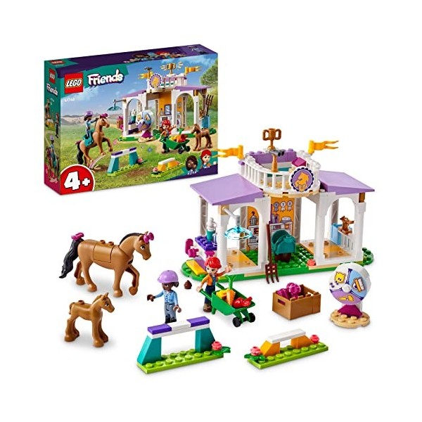 LEGO 41746 Friends Le Dressage Équestre, Jouet de Chevaux et Poney avec Mini-Poupées Aliya et Mia, Cadeau de Soin des Animaux