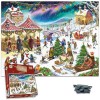 Puzzle de 1000 pièces – Foire du village de Noël enneigé par Rudolf Farkas – pour adultes – Puzzle le plus difficile, puzzle 