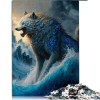 Puzzle pour Adultes et Enfants Loup Puzzle 1000 pièces pour Adultes et Enfants de 12 Ans et Plus Puzzles en Carton Jeux de Pu