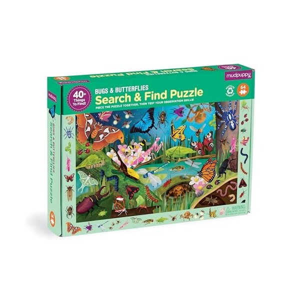 Bugs & Butterflies 64 Piece Search & Find Puzzle