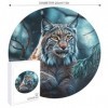 Animal Lynx Rond pour Adultes Amusant 68 Pièces Puzzle Décoration De La Maison Jeu Éducatif Jouet Jeu Intellectuel Soulagemen