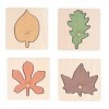 Agatige 4pcs Puzzle Feuille en Bois, Puzzle en Bois Feuilles Puzzles Préscolaires pour Au-Dessus de 3 Ans