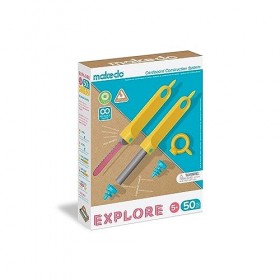 Makedo Explore | Kit d’Outils pour Construction en Carton Recyclé 50 Pièces | Jouet dapprentissage STEM + Steam Éducatif e