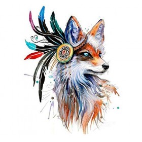 Puzzle Adulte 1000 Pièces Adulte Jeu en Bois Puzzle 3D DIY Costume Indien Renard Collectibles Art Paysage Animaux Décorations