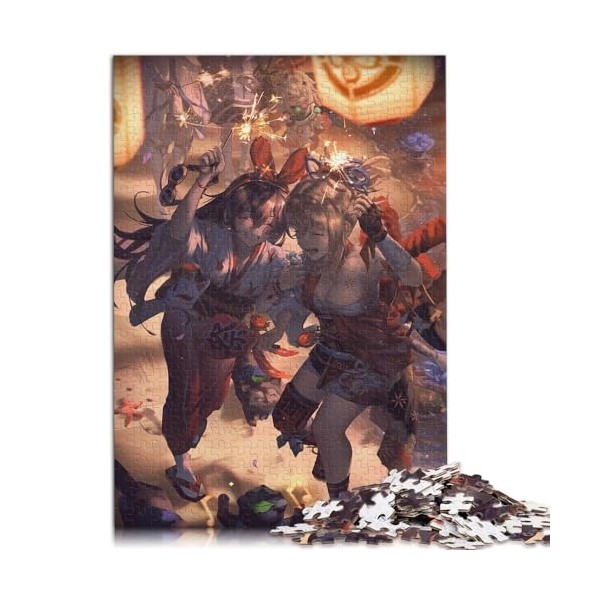 pour Adultes Puzzles Genshin Impact Keqing Puzzles 1000 pièces pour Adultes pour Adultes et familles Puzzles en cartonJeux fa