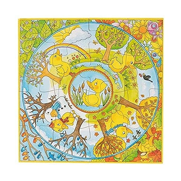 Goki- Puzzle XL Un año Con el Pato, 57451, Multicolore