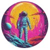 Neon Astronaut Rond Puzzle Adultes Amusant 68 Pièces Décoration De La Maison Soulagement du Stress Jeu Éducatif Jouet Jeu Int