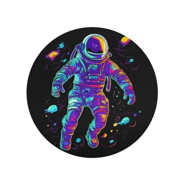 Neon Astronaut Rond Puzzle Adultes Amusant 68 Pièces Décoration De La Maison Soulagement du Stress Jeu Éducatif Jouet Jeu Int