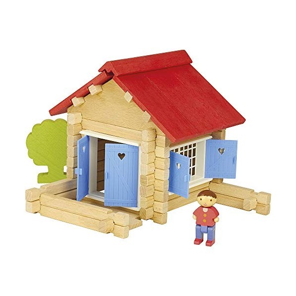 Jeujura - 8031- Jeux de Construction-la Maison en Bois - 70 Pieces