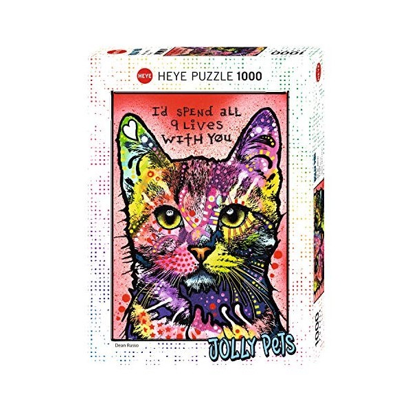 Heye- Puzzle 9 Lives 1000 Pièces, 29731, Multicolore