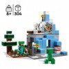 LEGO 21243 Minecraft Les Pics Gelés, Jouet Garçons et Filles 8 Ans, Cavernes des Montagnes, avec Figurines Steve, Creeper et 