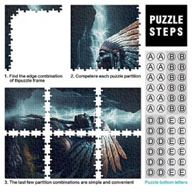 1000 Pièces Puzzles pour Adultes Enfants Chef Amérindien Puzzles pour Adultes Puzzles en Carton Jeu Éducatif pour Enfant Adul