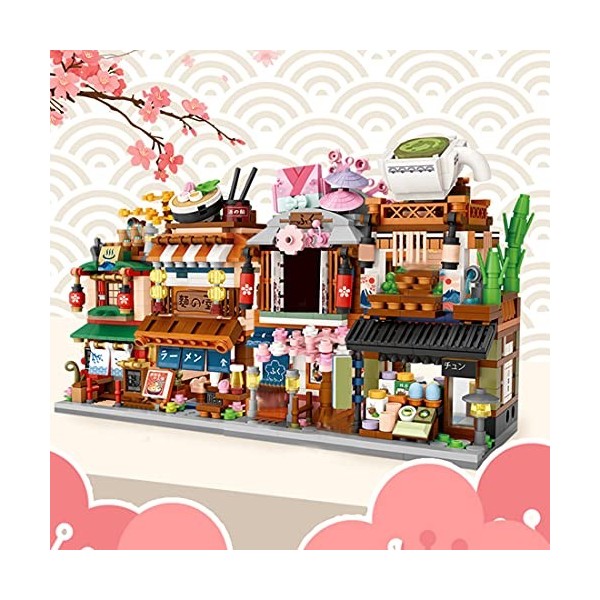 Myste Architecture Jeu de Construction, 418Pièces Japonais Street View Kimono Shop Maison de Ville Maquette Bâtiment Modulair