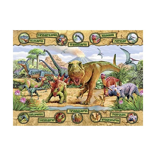 Ravensburger Dinosaurs 100 Piece Jigsaw Puzzle for Kids Age 6 Years Up