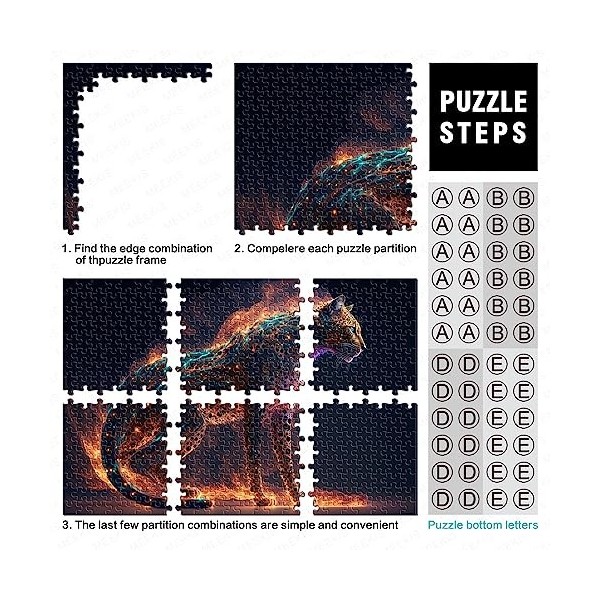 Puzzles pour Adultes Jaguar pour Adultes Puzzle 1000 pièces pour Adultes Adolescents Puzzles en Carton Cadeaux de Noël pour A