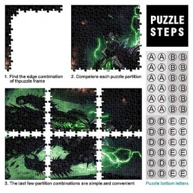 Puzzles Monstre Vert 1000 Pièces pour Adultes et Enfants par Puzzles en Carton Décoration Familiale 26x38cm