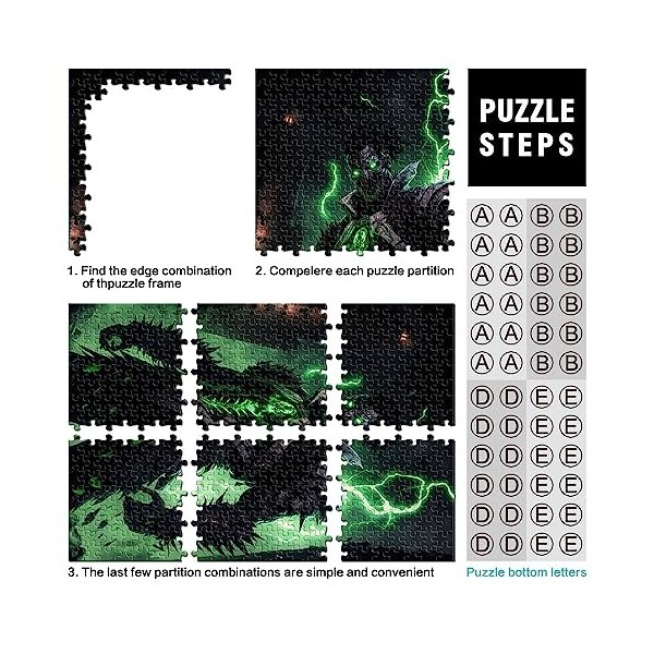 Puzzles Monstre Vert 1000 Pièces pour Adultes et Enfants par Puzzles en Carton Décoration Familiale 26x38cm