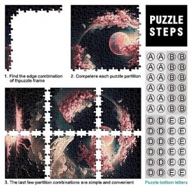 Puzzles pour Adultes 1000 pièces Paysage Japonais néon Puzzles en Carton Jeu Jouets pour Adultes 26x38 cm