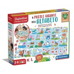 Clementoni Sapientino géant Jeu éducatif 3 Ans, Puzzle Alphabet Enfants, 24 pièces, Apprendre Les Lettres – Fabriqué en Itali