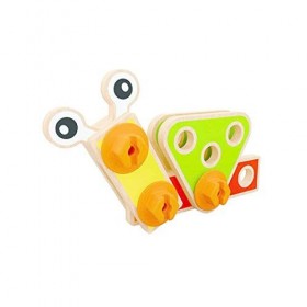 Jouet Hape Kit de Construction Bois - 42 Pièces Multicolor A Assembler En Samusant - Vis, Plaque, Outils, Roues - Jeu en Boi