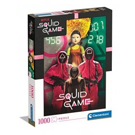 Clementoni- Squid Game Game-1000 Pièces, Puzzle Netflix, Divertissement pour Adultes-Fabriqué en Italie, 39693, Multicolore